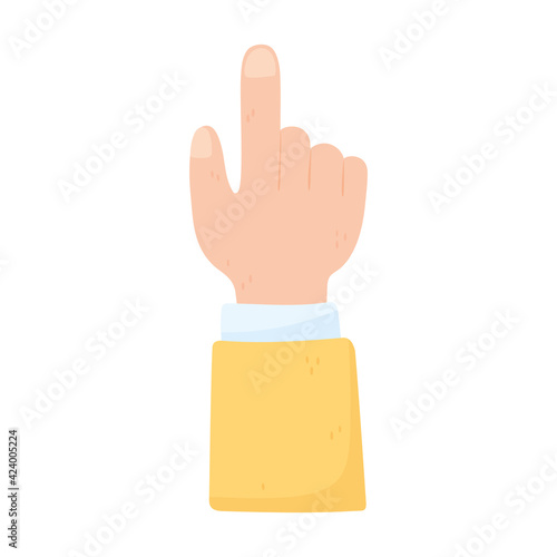 raised hand finger
