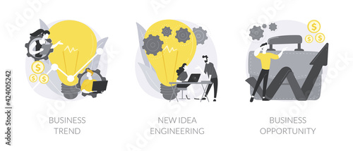 Entrepreneurship success abstract concept vector illustrations.