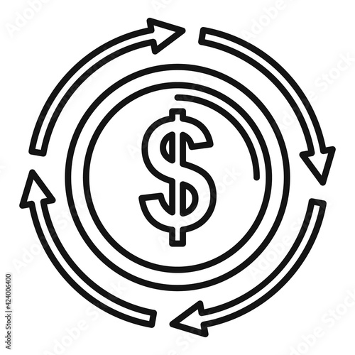 Dollar credit icon, outline style