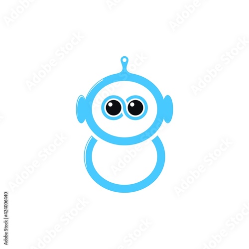 robot technology illustration logo design concept