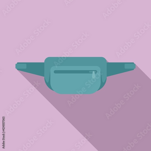 Vászonkép Female waist bag icon, flat style