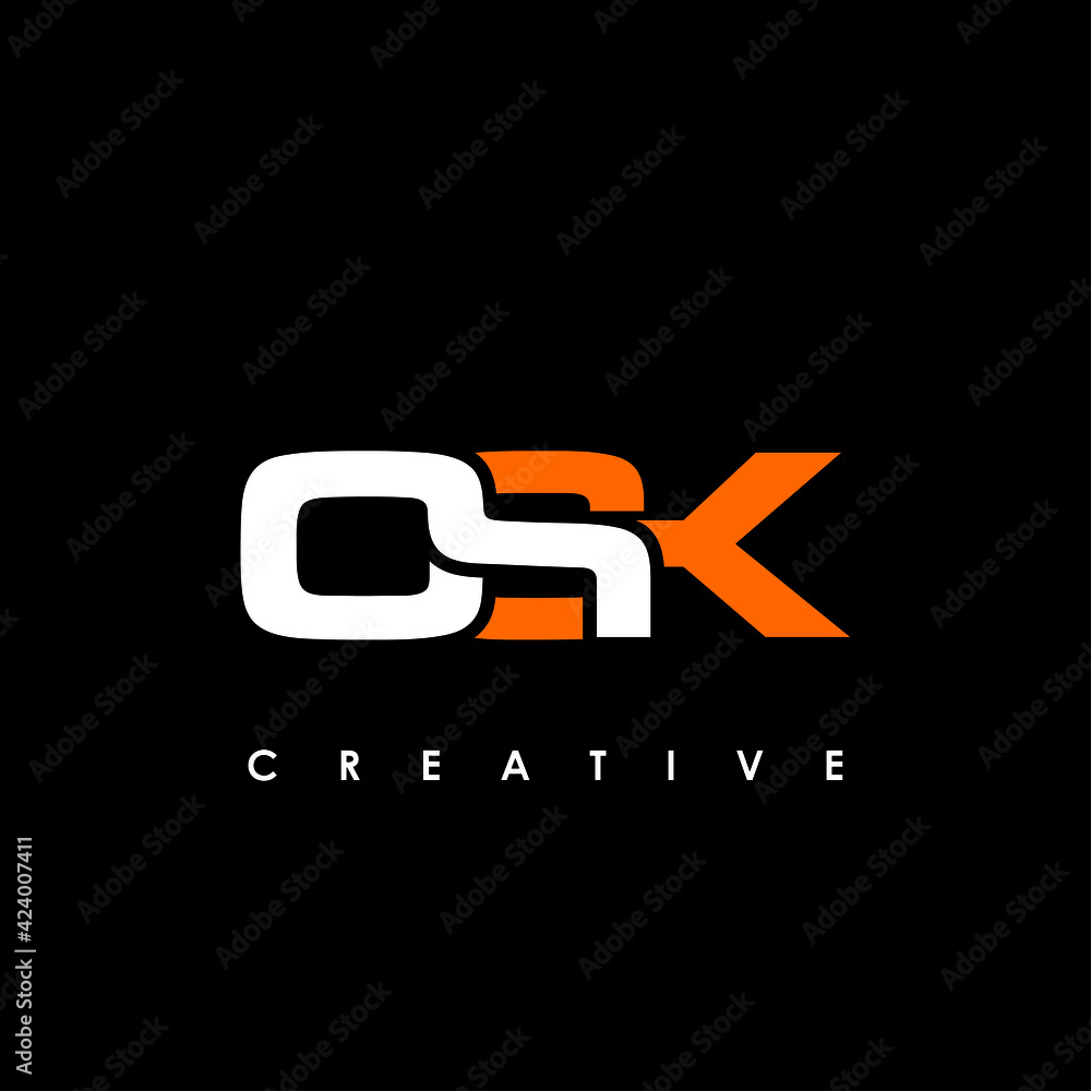OSK Letter Initial Logo Design Template Vector Illustration OSK Letter Initial Logo Design Template Vector Illustration