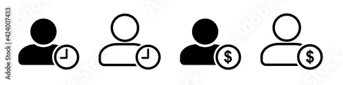 Business people, Time is money icon set. Business and finance management icon .Time is money , business and finance.