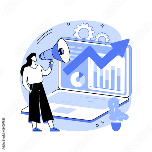 Performance marketing abstract concept vector illustration.