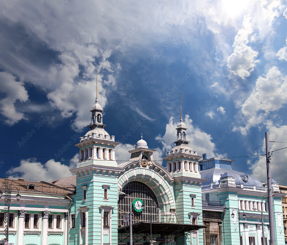 Belorusskiy railway station is one of the nine main railway stations