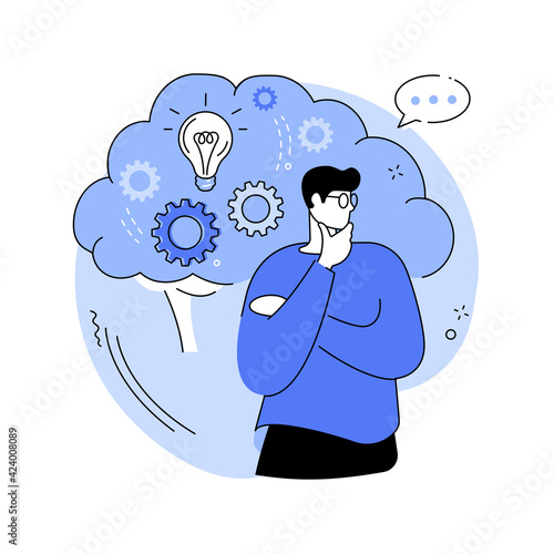 Thinking abstract concept vector illustration.