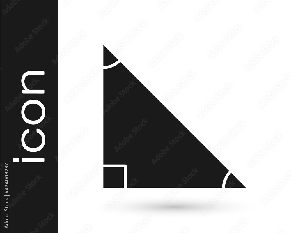 Black Triangle math icon isolated on white background. Vector Black Triangle math icon isolated on white background. Vector