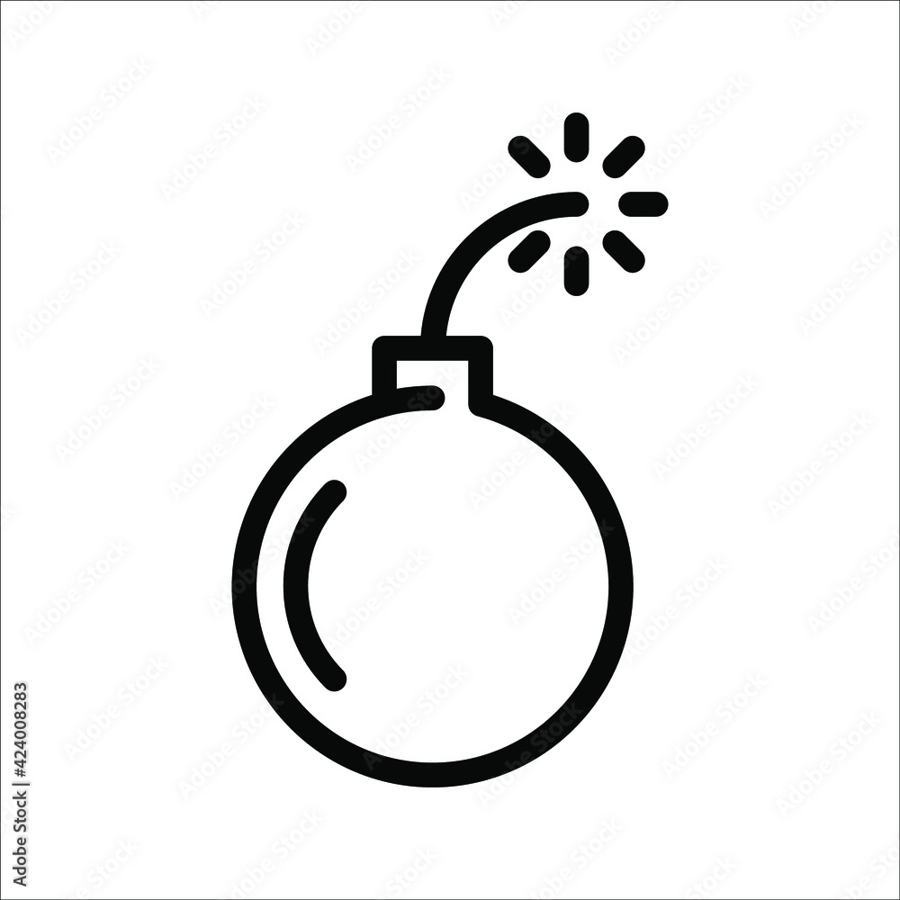 Bomb icon,vector illustration. Flat design style. vector bomb icon illustration isolated on White background, color editable Bomb icon,vector illustration. Flat design style. vector bomb icon illustration isolated on White background, color editable