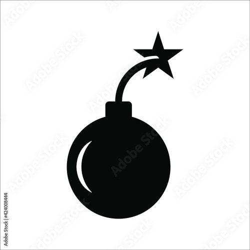 Bomb icon,vector illustration. Flat design style. vector bomb icon illustration isolated on White background, color editable