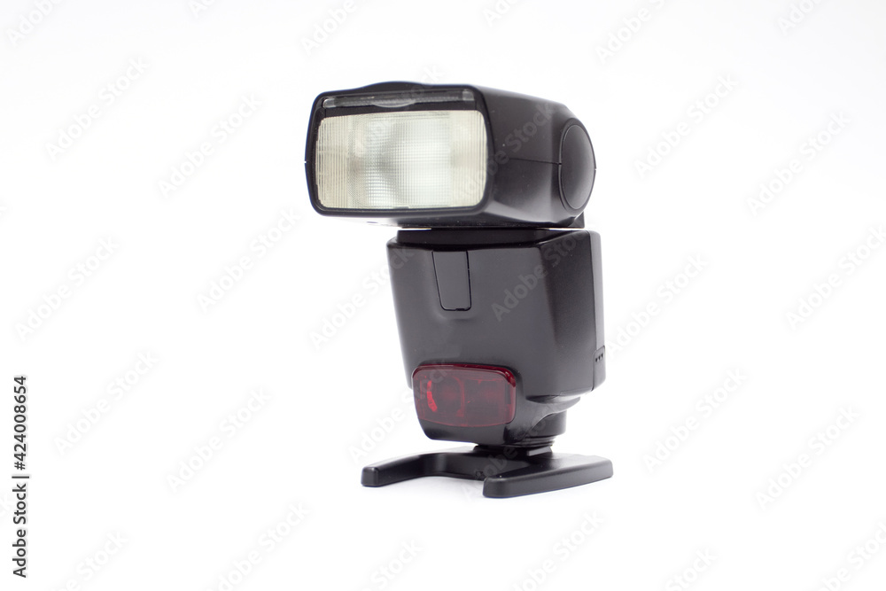 Digital external flash for camera isolated on white background Digital external flash for camera isolated on white background