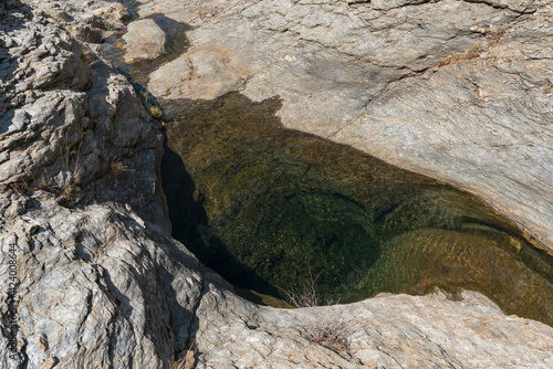 Water flowing down a ravine in Sierra Nevada