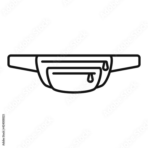 Money waist bag icon, outline style