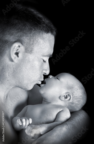 Dad's nose and baby's little nose