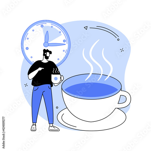 Coffee break abstract concept vector illustration.