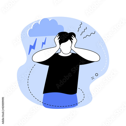 Anxiety abstract concept vector illustration.