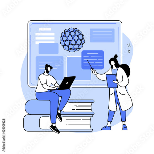 HPV education programs abstract concept vector illustration.