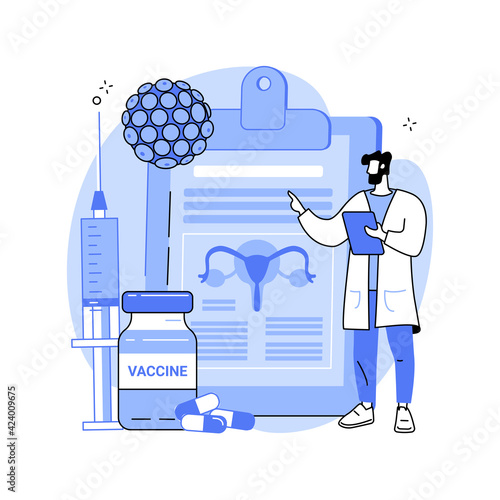 Human papillomavirus treatment abstract concept vector illustration.