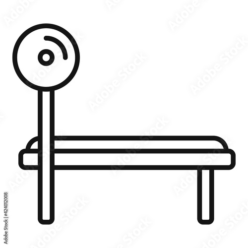 Gym bench icon, outline style