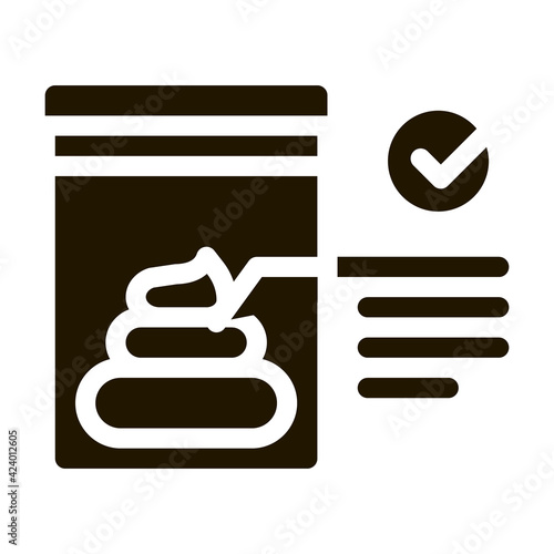 feces in vitro test glyph icon vector. feces in vitro test sign. isolated symbol illustration