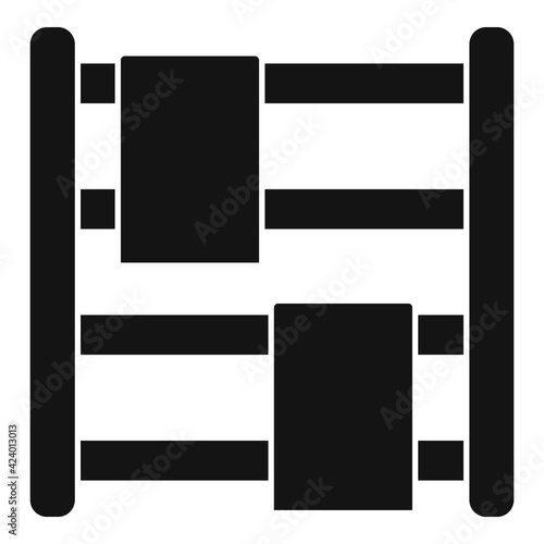 Bath heated towel rail icon, simple style