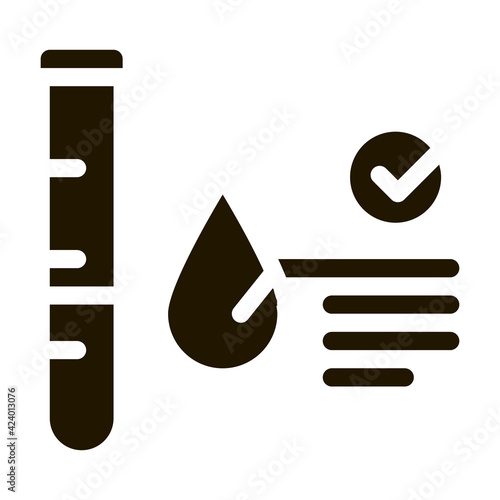 blood in vitro good results glyph icon vector. blood in vitro good results sign. isolated symbol illustration