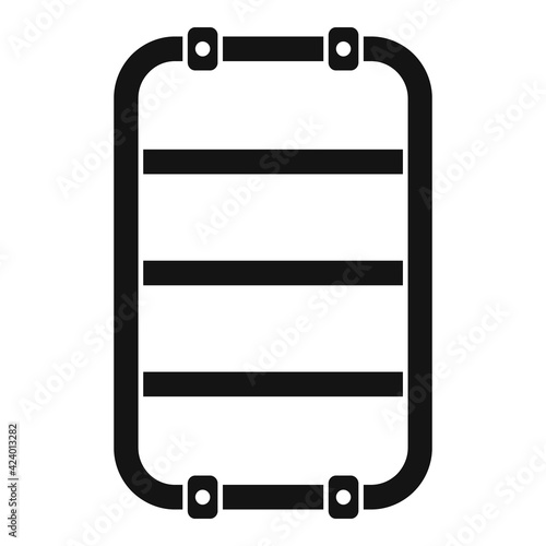 Equipment heated towel rail icon, simple style
