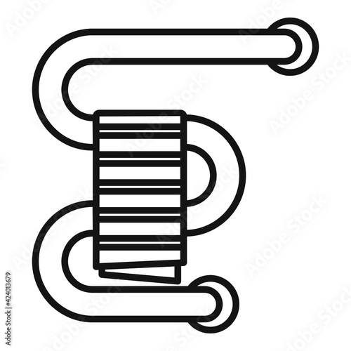 Home heated towel rail icon, outline style