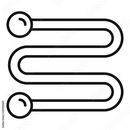 Wall heated towel rail icon, outline style
