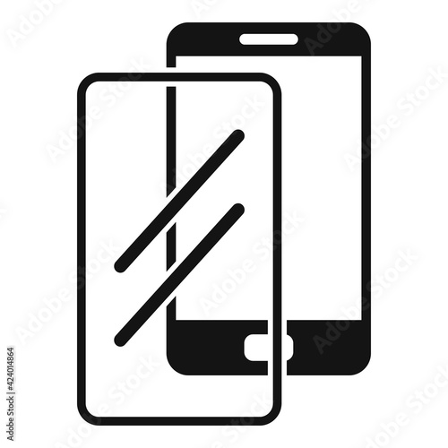 Device protect glass icon, simple style