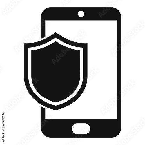 Protected phone display icon, simple style