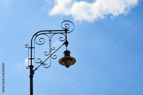 beautiful street lamp on a sunny day