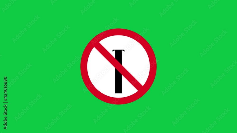 Red no entry traffic sign animation. No Entry traffic road sign, animated cartoon icon on Green screen background. Streets sign on Chroma key background Red no entry traffic sign animation. No Entry traffic road sign, animated cartoon icon on Green screen background. Streets sign on Chroma key background