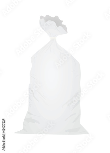 White sack knotted. vector illustration