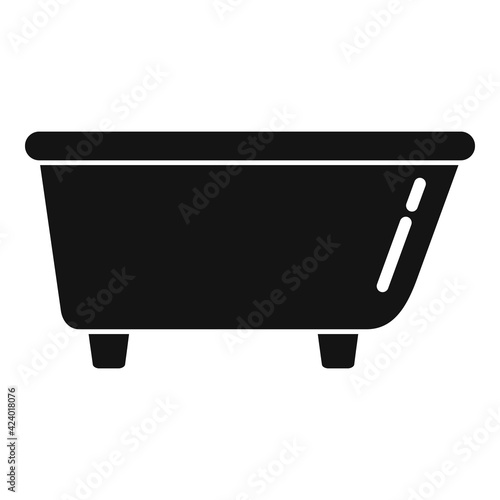 Ceramic bath tub icon, simple style