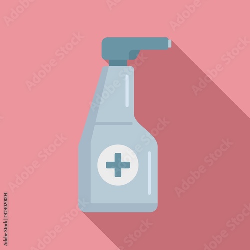 Antiseptic spray bottle icon, flat style