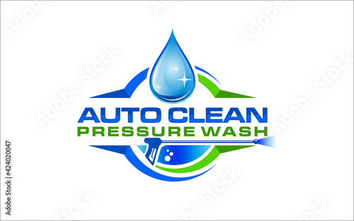 Illustration vector graphic of pressure power wash spray logo design template