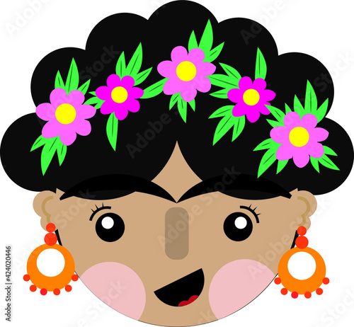 Happy mexican woman cartoon 
