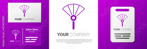 Logotype Traditional paper chinese or japanese folding fan icon isolated on white background. Logo design template element. Vector