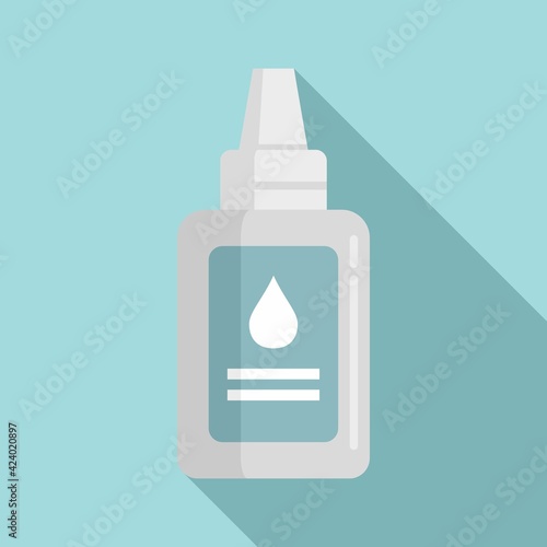 Antiseptic dropper icon, flat style