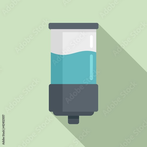 Gel wall dispenser icon, flat style