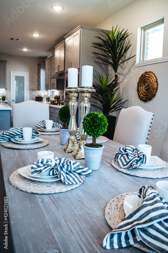 Εκτύπωση καμβά Kitchen interior design photos, place setting on the table