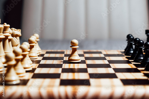 Lonely white pawn starting chess game