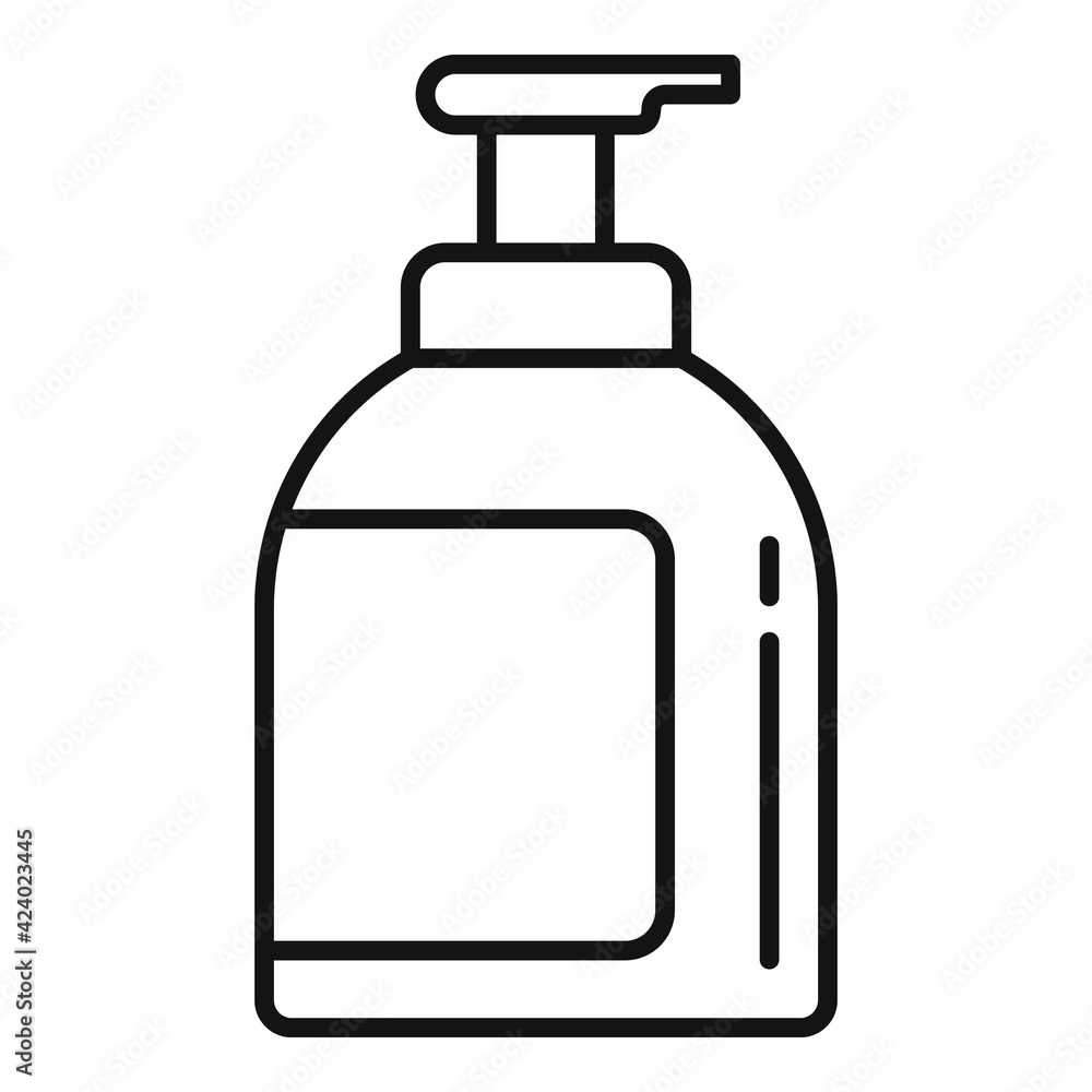 Pump antiseptic icon, outline style