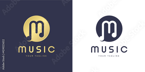 Minimalist M letter logo with 