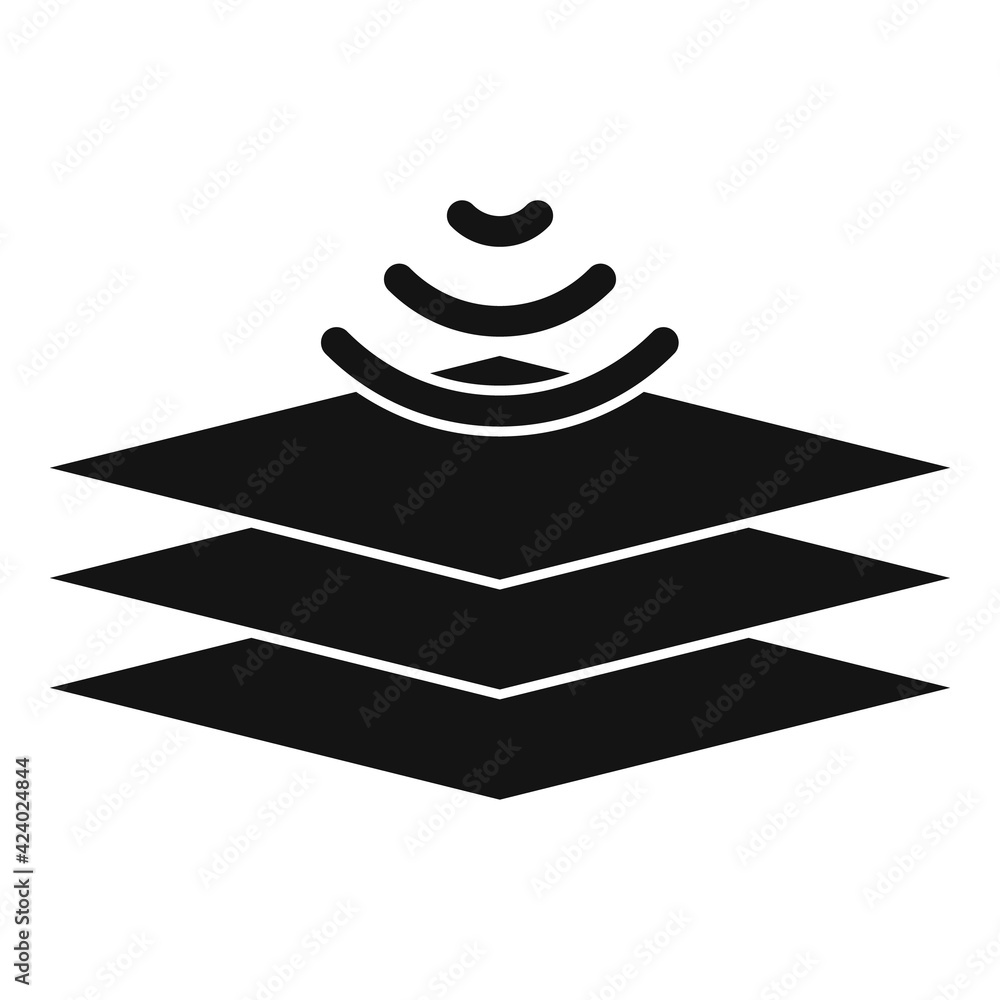 Audio absorption panel icon, simple style