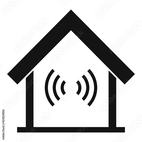 Soundproof home icon, simple style