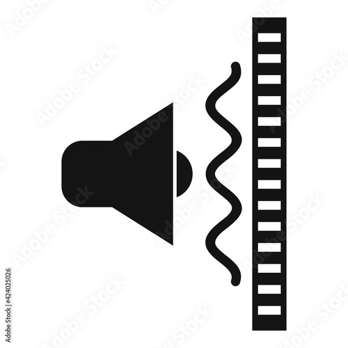 Sound wall barrier icon, simple style