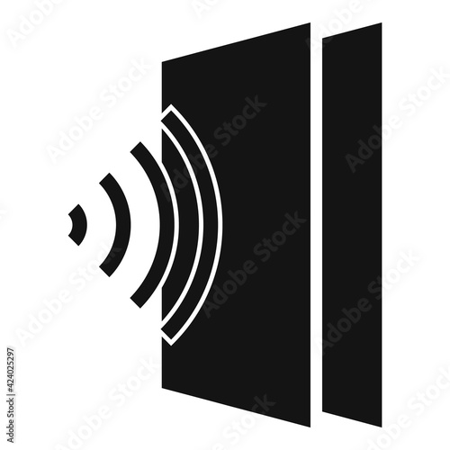 Sound absorbent icon, simple style