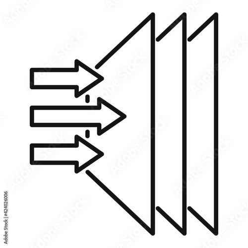 Soundproofing layer icon, outline style