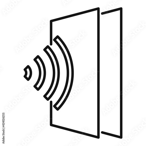 Sound absorbent icon, outline style